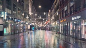 Walking in the Rain Oslo, Norway (Relaxing Binaural Rain Sounds for Sleep) 4k ASMR