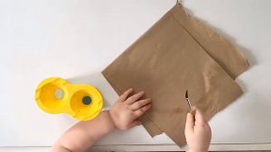 Рисование с детьми на крафт бумаге, 1,4 года