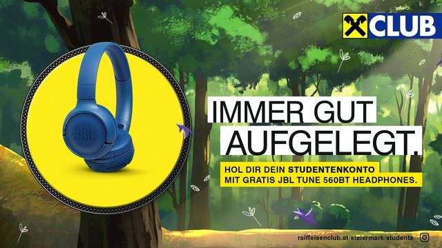 Raiffeisen Studentenkonto mit gratis JBL Tune560BT Headphones! raiffeisenclub.at/Steiermark/student смотреть онлайн