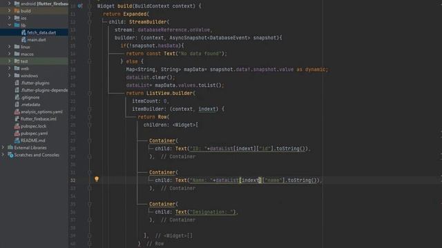 Flutter firebase tutorial #4 Data Fetch Firebase Realtime Database | Flutter Firebase Database CRUD
