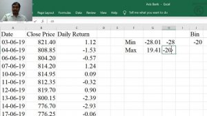 Frequency distribution table using Excel data analysis toolpak