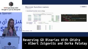 #HITBCW2021 D1 - Reversing GO Binaries With Ghidra - Albert Zsigovits and Dorka Palotay