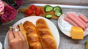 Домашний хот-дог с сосиской
#хот дог в домашних условиях