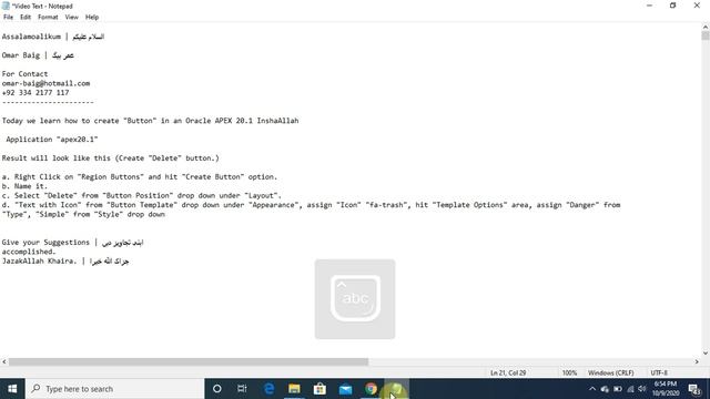 HOW TO CREATE BUTTON IN ORACLE APEX | Delete