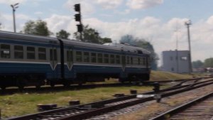 Дизель-поезд ДР1А-268 убывает на перегон Полесский Парк(Гродно)-Аульс.