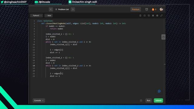 2359. Find Closest Node to Given Two Nodes - Leetcode Medium
