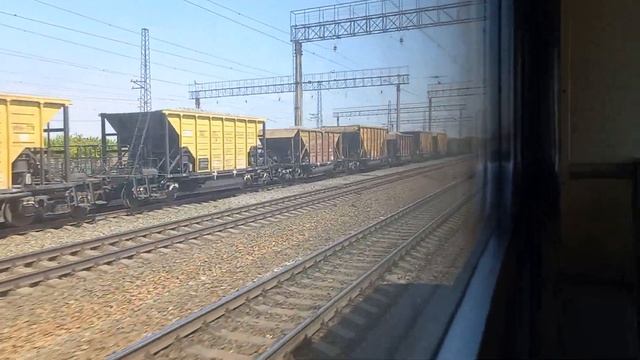 Отправление со станции Исилькуль, Исилькуль-Омск, ЭД4М-0309 + 2ТЭ10М-??? с рабочим поездом. смотреть онлайн