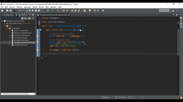 Java - Reverse a string смотреть онлайн