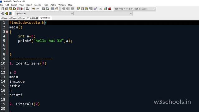 Tokens in C - W3schools.in смотреть онлайн