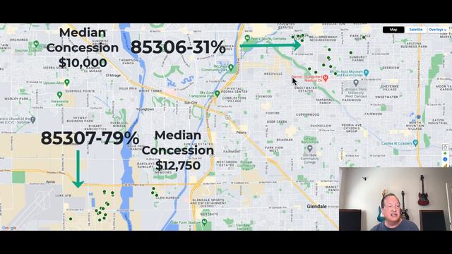 Glendale AZ Real Estate Market. Seller Concessions by Zip Code and Price.