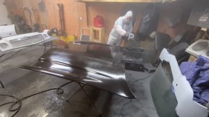 1977 Chevy Camaro Restoration part 53. Painting the fenders, valance, hood and spoiler