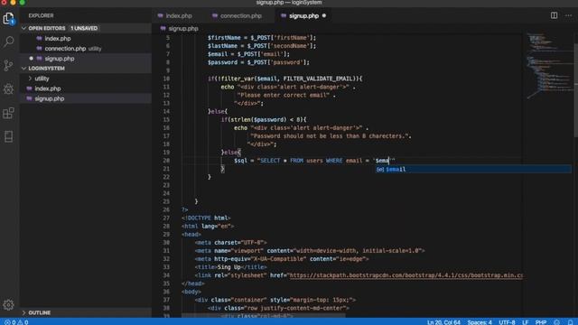 #5 Sign Up Functionality || Login System Using PHP, MySql And Bootstrap || PHP Project