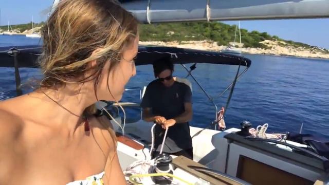 Anchoring our Boat Next to a Submarine Cave in Croatia  Vlog 11