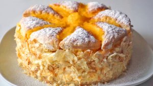 Вкуснее торта Наполеон! Показываю как приготовить торт из слоеного теста с персиками.