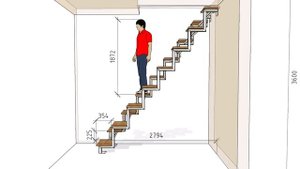 Лестница гусиный шаг / ломанный косоур