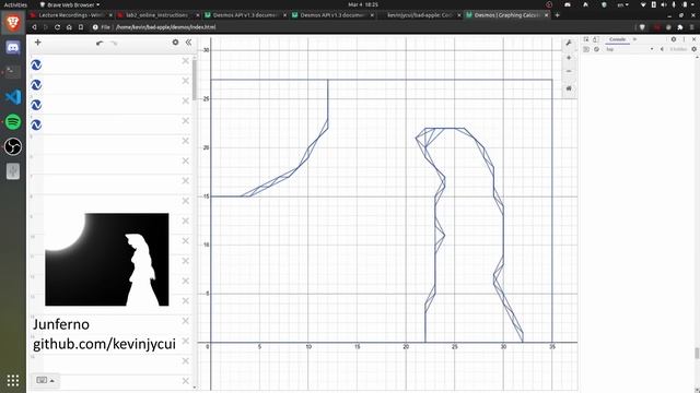 Bad Apple!! played on Desmos Graphing Calculator смотреть онлайн