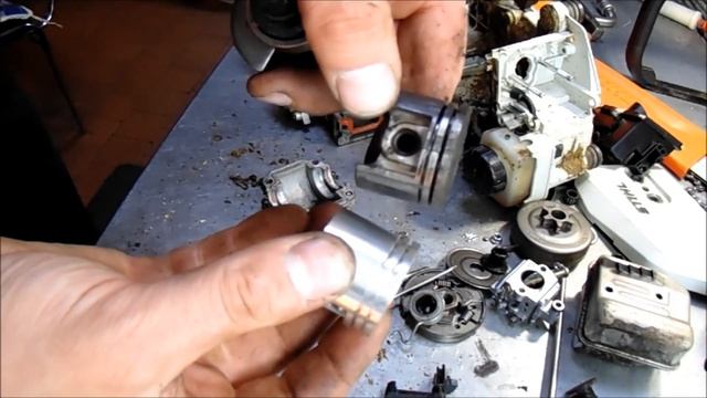 Замена поршня на бензопиле STIHL MS 180 разборка и сборка бензопилы смотреть онлайн