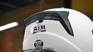 Снегоходный шлем модуляр с электрообогревом AiM JK906 / для снегохода / белый / антрацит / камуфля