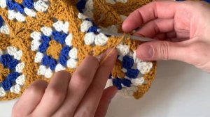 ? ПЛАТОК крючком из бабушкиных квадратов. шаль/бактус @shoddikate