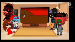 Friday night funkin реагирует на Tricky vs Corrupted Boyfriend/Gacha club/animation