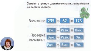 Математика, 3-й класс, Взаимосвязь сложения и вычитания