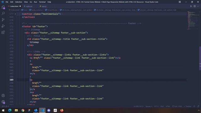 HTML-CSS Tutorial Lesson 112: Coding the Footer Section (Website #1 part-24) смотреть онлайн