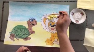 Аппликация «Львенок и черепаха»