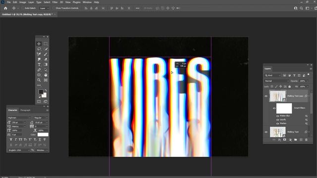 How to Make a Melting Glitch Text Effect in Photoshop смотреть онлайн