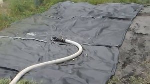 Участок обезвоживания сапропеля в геотубах