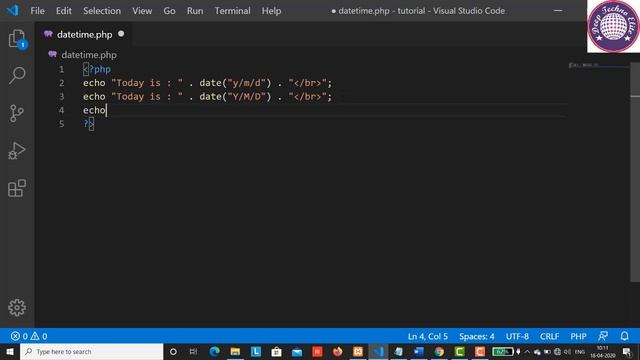 PHP Tutorial for beginner | absolute beginner #10 Date & Time function in PHP