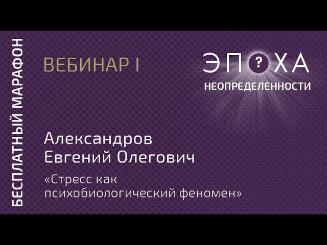 Александров Евгений Олегович - стресс как психобиологический феномен
