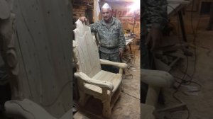 Резьба по дереву болгаркой.Трон своими руками!