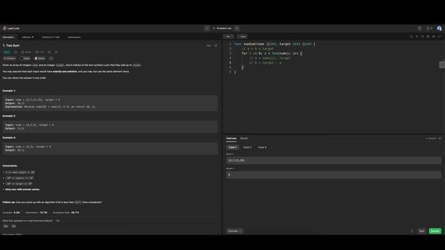 Решаем leetcode на языке Go (golang) - 1. Two Sum (easy)