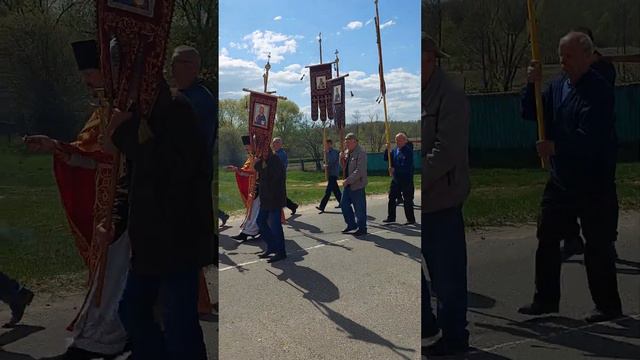 Православные верующие прошли Пасхальным крестным ходом с иконой Трех радостей (Хотимск)