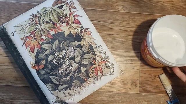 Старинная КНИГА-ШКАТУЛКА из картона в БОТАНИЧЕСКОМ стиле своими руками - Cardboard box book, Часть смотреть онлайн