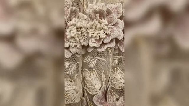 НОВИНКА!!!! Тюль с 3D цветами, камнями Swarovski и жемчугом
