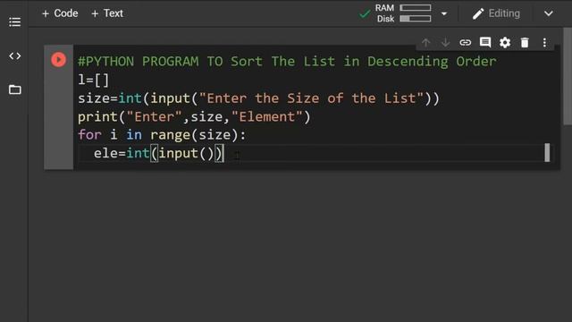 python list program : sort list in descending order | sort method in python