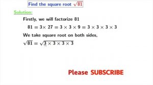 How to simplify square root of 81 || √81 simplified