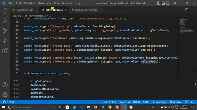 Blog Management System #24 - Delete Posts by Admin using Ajax in Node JS MongoDB Project