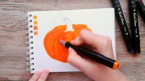 Как нарисовать ТЫКВУ маркерами | Рисуем фрукты и овощи | Рисунок скетч для начинающих
