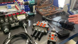 Гидрораспределитель 3р40 с джойстиком на тросах+дивертор под погрузчик МТЗ. два плавающих золотника