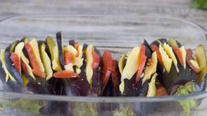 Веер из баклажанов в духовке с помидорами и сыром - самый вкусный рецепт запеченных баклажанов!