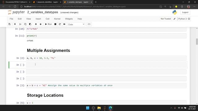 Python Variables and Storage Locations Kannada | PYTHON PROGRAMMING IN KANNADA #5 | Charan H U