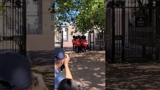 The Queen's Guards leaving Clarence house London #changingoftheguard