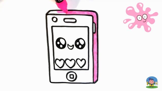 Как нарисовать МИЛЫЙ ТЕЛЕФОН / Раскраска СМАРТФОН / рисунки для срисовки / How to draw MOBILE PHONE смотреть онлайн