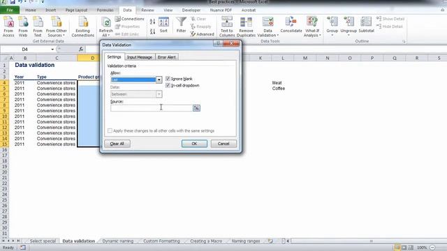 Data Validation in Microsoft Excel: Create a drop-down list in Excel by using Data Validation смотреть онлайн