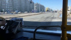 Поездка на автобусе МАЗ 206.067. Город Нижневартовск. Маршрут 21.