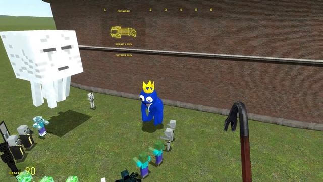 BLUE RAINBOW FRIENDS VS MINECRAFT MOBS!! Garry's Mod Sandbox смотреть онлайн