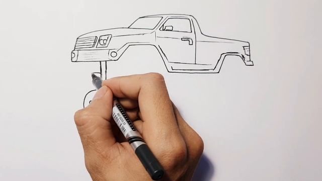 Monster Truck - How To Draw A Monster Pickup Truck Easy Simple Step By Step смотреть онлайн