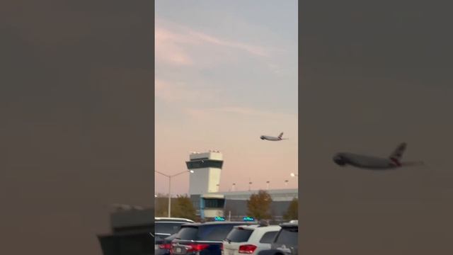 Chicago airport a380 take off #a380 #ord #chicago #airport #british #plane #takeoff